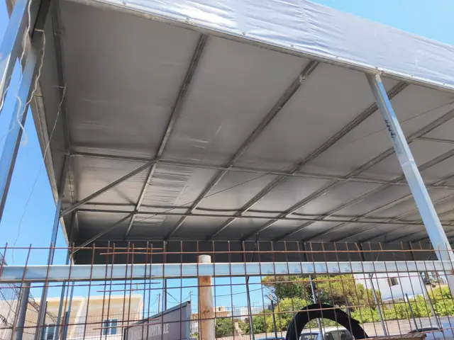 Custom-built fabric canopy structure